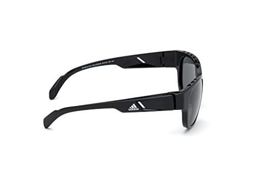 adidas SP0009 Gafas, Shiny Black/Smoke Polarized, 55 Unisex Adulto