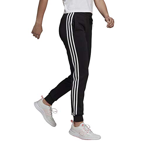 adidas W 3S FT C PT Pants, Womens, Black/White, Medium