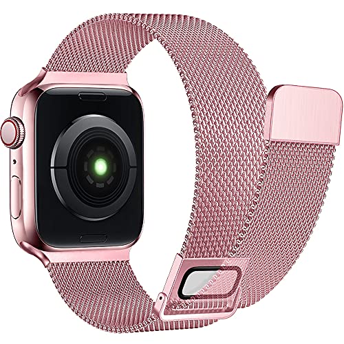 AdMaster Metal Correa Milanesa Compatible con Apple Watch 38mm 40mm 41mm 42mm 44mm 45mm, Loop Pulsera Magnética Ajustable de Acero Inoxidable para Mujeres Hombres para iWatch Series 7 6 5 4 3 2 1 SE