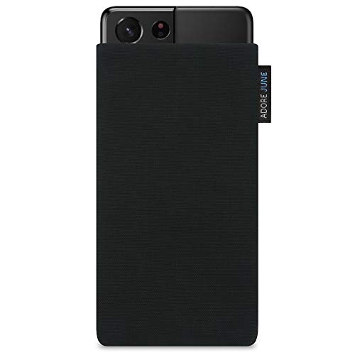 Adore June Classic Negro Funda Compatible con Galaxy S21 Ultra, Material Resistente Efecto Limpiador de Pantalla