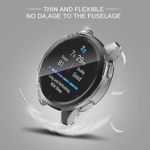 Aerku Funda Compatible con Garmin Venu 2 45MM, Carcasa Total Protección de Pantalla TPU Resistente Rasguños Protectora Suave Cubierta TPU Silicona Carcasa - Negro&Transparente