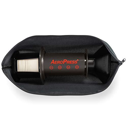 Aerobie AeroPress - Cafetera a presión para cafés y expresos (Incluye Bolsa de Nylon con Cremallera), Color Negro