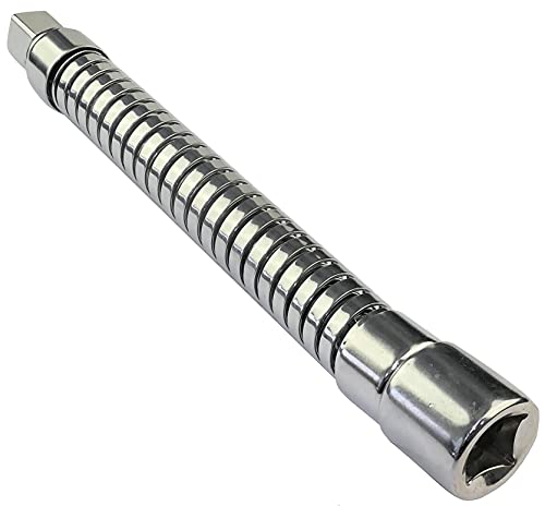 AERZETIX - Extensión alargador punta cuerpo suave flexible - 1/2x195mm - para llave de carraca vaso atornillado con 4 lados - en acero Cr-V - C47137