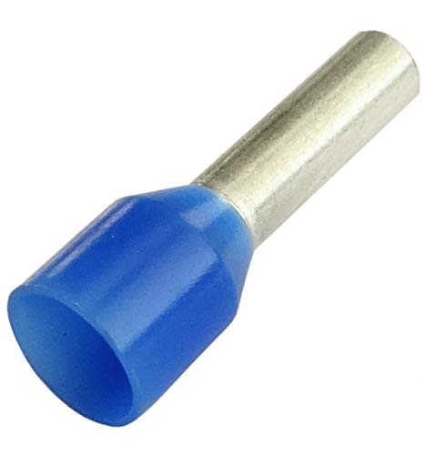 AERZETIX: Juego de 50 - Punteras para Cables eléctrico - Aislado - en Cobre - 2.5mm² - 8mm - Color Azul - para crimpar C43788