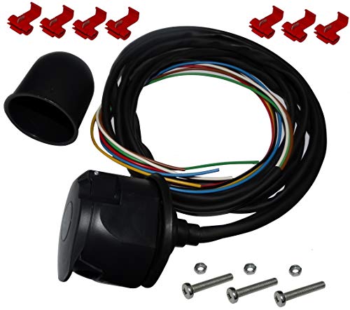 AERZETIX: Kit de Enchufe para Remolque con Cable 2m 7pines 12V Bola de Laton C12385