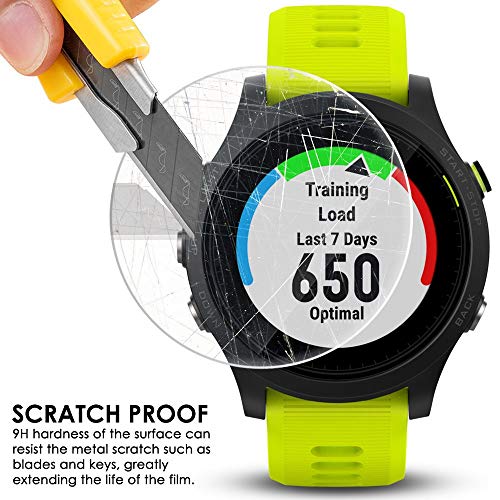 AFUNTA Protector de Pantalla para Garmin Forerunner 935, Paquete de 3 láminas de película de Vidrio Templado Anti Scratch de Alta definición Cubierta de Cobertura Completa para Smartwatch