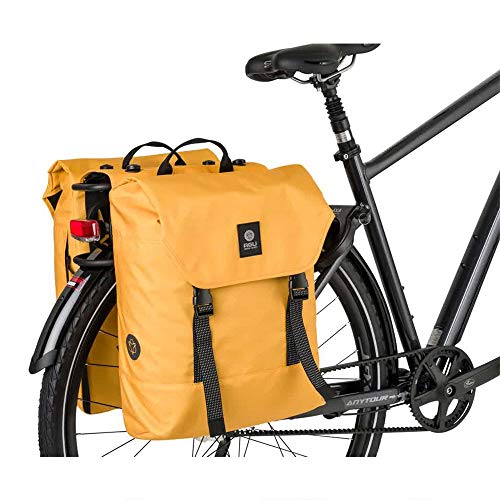 AGU Essentials DWR Urban Klickfix Alforjas Bicicleta, Bolsa Bicicleta 36 litros para Llevar al Hombro, Repelente al Agua, Reflectante, Poliéster Reciclado 100% - Amarillo - 36L