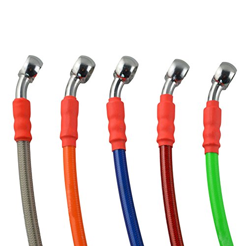 AHL 110cm Colorido Motocicleta hidráulico de freno o embrague reforzado tubo de aceite Manguera Línea para moto ATV Dirt Pit Bike etc (Gris)