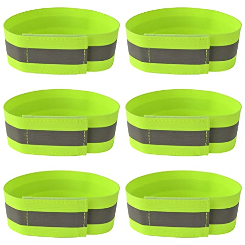 AIBAOBAO Banda Reflectantes, al Aire Libre Cinta Reflectante Banda Seguridad, Brazalete de Seguridad para Correr, Practicar Senderismo o Ciclismo.6 brazaletes de alta visibilidad