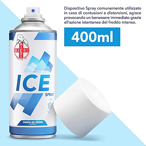 AIESI® Hielo Spray instantáneo con MENTOL lata de 400 ml ICE SPRAY (Paquete de 6 piezas) # Made in Italy