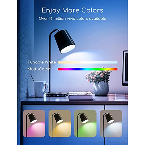 Aigostar 6 Pack Bombilla LED inteligente WiFi A60， 9W， E27 rosca gorda， RGB + CW. Regulable multicolor+luz cálida o blanca 3000 a 6500K， 800lm. Compatible Alexa y Google Home， energética A+