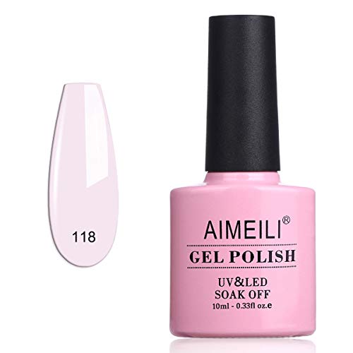 AIMEILI Esmaltes Semipermanentes de Uñas en Gel UV LED Esmaltes de Uñas Esmaltes en Gel Uñas UV LED Pintauñas Permanente Gel de uñas Semipermanente Soak Off - Gardenia Jasminoides Ellis (118) 10ml