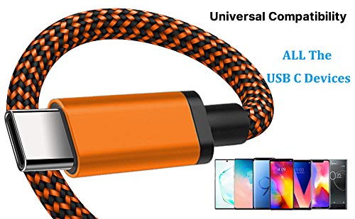 Aioneus Cable USB Tipo C Aione 3Pack 2M Rápida Cable USB C Nylon Trenzado Movil Cargador Cable Compatible con Samsung A40,A50,A70,S10,S9,S8+,Note 8,Note9, Huawei P30,P20,Mate 20 Pro,P10, Sony, Switch