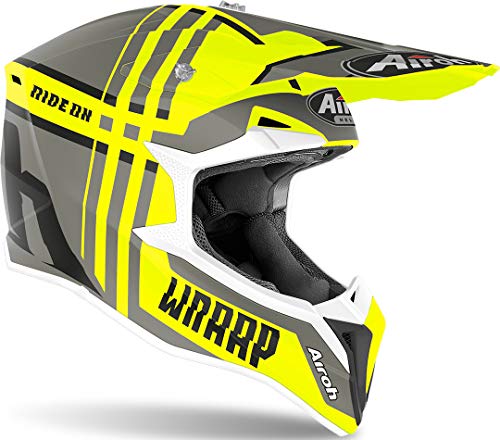 Airoh Casco de motocross Wraap Broken amarillo XS (53/54)