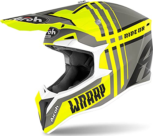 Airoh Casco de motocross Wraap Broken amarillo XS (53/54)