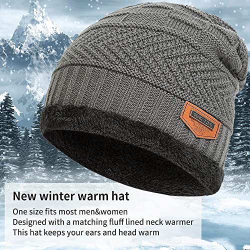 Aisprts Gorro Invierno con Bufanda, Calentar Sombreros Gorras Beanie de Punto para Hombre Mujer