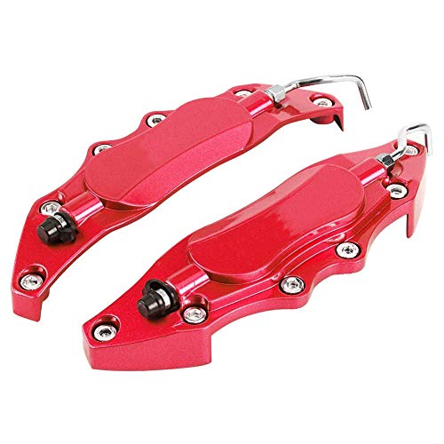 Akozon Protector de Pinza de Freno Cubierta de Aleación de Aluminio para Eje de Rueda 14in-15in Pequeño 2 unids(rojo)