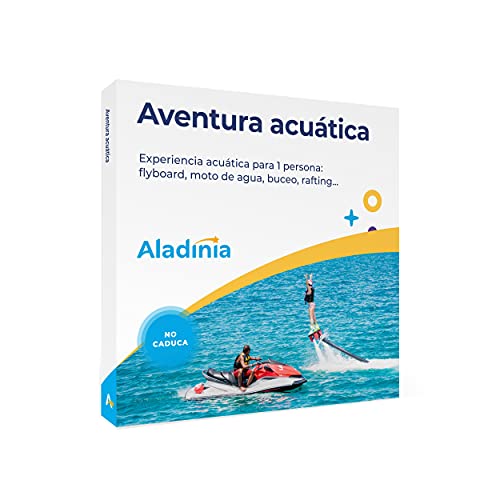 ALADINIA Aventura Acuática. Caja de experiencias Originales para Regalar. Pack de Aventura en el Agua para una Persona. No Caduca, Cambios de Experiencia Gratis e Ilimitados