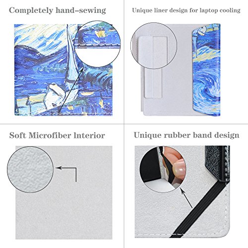 Alapmk Diseñado Especialmente La Funda Protectora de Cuero de PU para 14" Acer Chromebook 14 CB3-431 Series Ordenador portátil,Starry Night