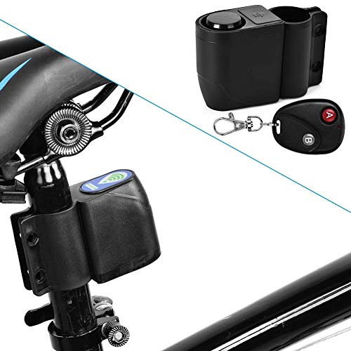 Alarma de Bicicleta, Anti-Robo Bloqueo de Bicicleta, Bicicleta Alarma Control Remoto Inalámbrico Vibración, Candado de Bicicleta Antirrobo Alarma de Seguridad para Bicicleta, Moto, Coche, Puerta