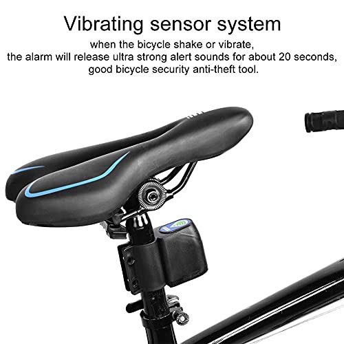 Alarma de Bicicleta, Anti-Robo Bloqueo de Bicicleta, Bicicleta Alarma Control Remoto Inalámbrico Vibración, Candado de Bicicleta Antirrobo Alarma de Seguridad para Bicicleta, Moto, Coche, Puerta