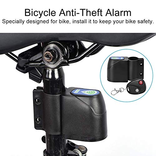 Alarma de Bicicleta, Anti-Robo Bloqueo de Bicicleta, Bicicleta Alarma Control Remoto Inalámbrico Vibración, Candado de Bicicleta Antirrobo Alarma de Seguridad para Bicicleta, Moto, Coche, Puerta