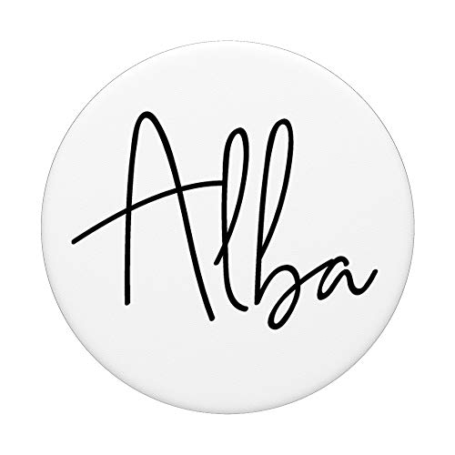 Alba - Nombre en blanco para niñas y mujeres PopSockets PopGrip Intercambiable