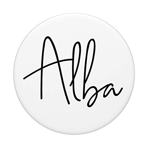 Alba - Nombre en blanco para niñas y mujeres PopSockets PopGrip Intercambiable