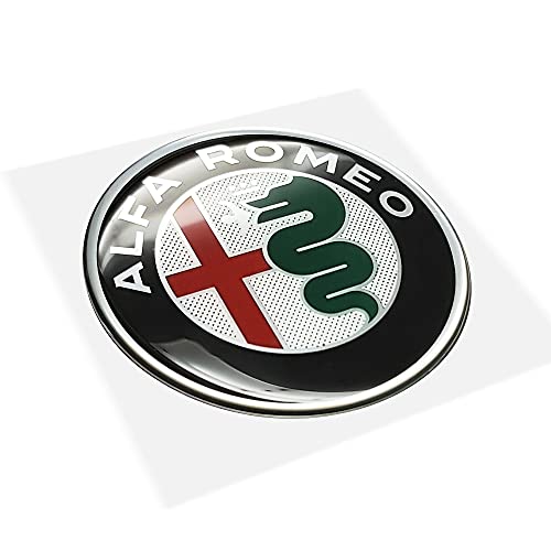 Alfa Romeo 4R Quattroerre.it 21833 Pegatinas 3D Oficiales Logo Color, Diámetro 75 mm
