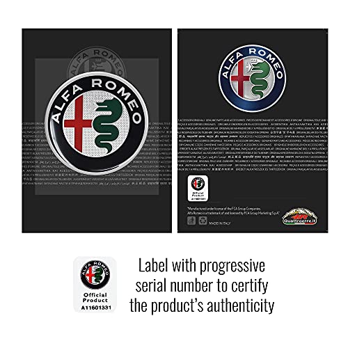 Alfa Romeo 4R Quattroerre.it 21833 Pegatinas 3D Oficiales Logo Color, Diámetro 75 mm