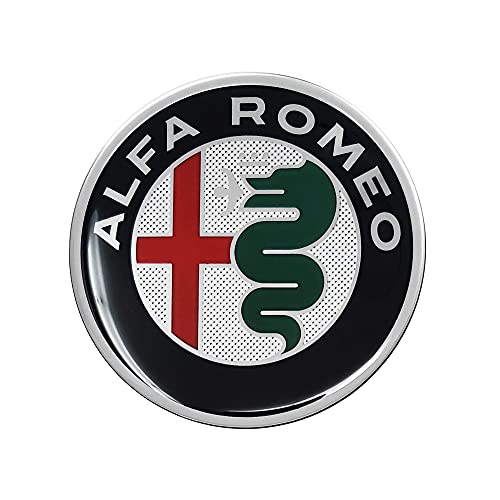 Alfa Romeo 4R Quattroerre.it 21833 Pegatinas 3D Oficiales Logo Color, Diámetro 75 mm