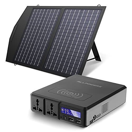 ALLPOWERS Generador portátil Powerstation 154 Wh / 41600 mAh generador solar con panel solar plegable de 60 W, batería de litio para camping, pesca, viajes al aire libre