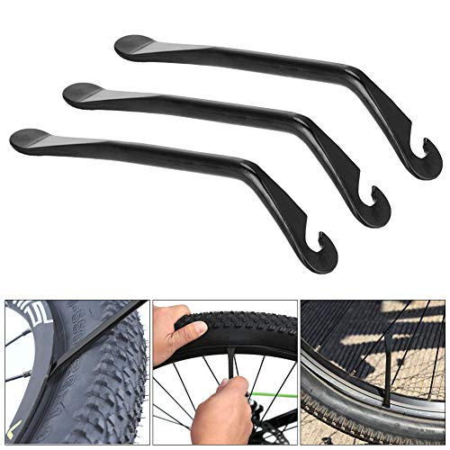 Alomejor 3pcs Cuchara de Acero al Carbono de Alta Densidad Durable y portátil Neumático de la Bicicleta Herramienta de reparación del neumático de la Bicicleta más Fina