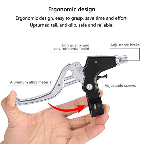 Alomejor Palancas de Embrague de Freno de 1 par Manivelas de Freno de Ciclo de la aleación de Aluminio para la Bici de montaña del Camino(Plata)