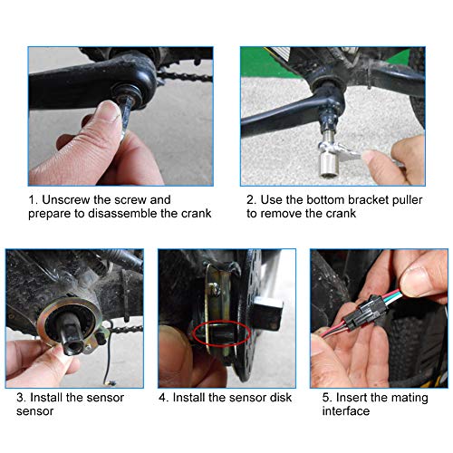 Alomejor Sensor de Asistente de Bicicleta eléctrica Pedal de Bicicleta eléctrica 8 imanes Sensor de Velocidad de Asistente de Bicicleta eléctrica para Bicicleta eléctrica Bicicleta de montaña
