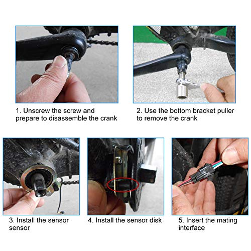 Alomejor Sensor de Asistente de Bicicleta eléctrica Pedal de Bicicleta eléctrica 8 imanes Sensor de Velocidad de Asistente de Bicicleta eléctrica para Bicicleta eléctrica Bicicleta de montaña