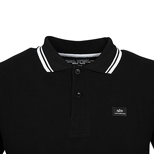 Alpha Industries 166602 95 Camisa de Polo, Black/White, M para Hombre