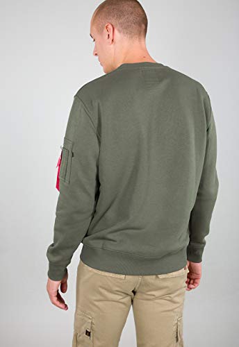 ALPHA INDUSTRIES Anniversary Sweater Sudadera, Olive Foncã, L para Hombre