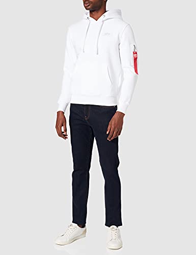 ALPHA INDUSTRIES Back Print Hoody Sudadera, Blanco, L para Hombre