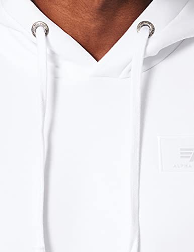 ALPHA INDUSTRIES Back Print Hoody Sudadera, Blanco, L para Hombre