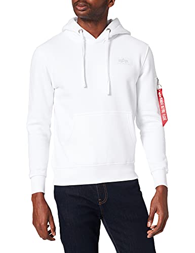 ALPHA INDUSTRIES Back Print Hoody Sudadera, Blanco, L para Hombre