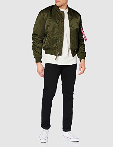 ALPHA INDUSTRIES Flight Jacket|MA-1 VF 59 Chaqueta Bomber, Verde (Dark Green 257), M para Hombre