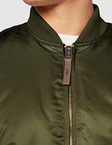 ALPHA INDUSTRIES Flight Jacket|MA-1 VF 59 Chaqueta Bomber, Verde (Dark Green 257), M para Hombre