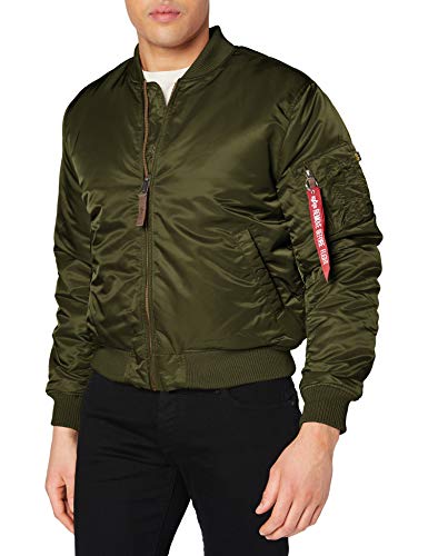 ALPHA INDUSTRIES Flight Jacket|MA-1 VF 59 Chaqueta Bomber, Verde (Dark Green 257), M para Hombre