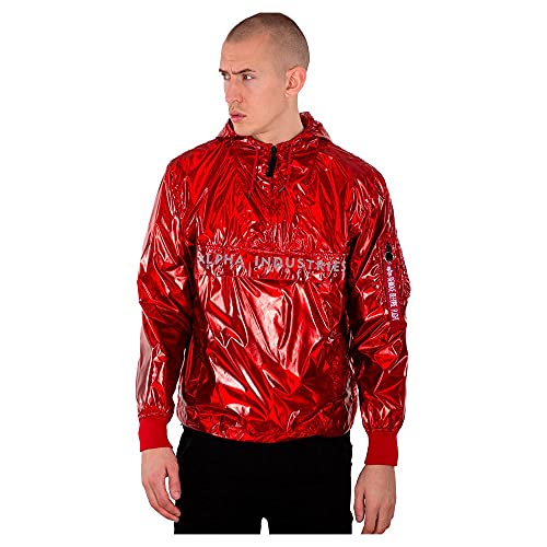 ALPHA INDUSTRIES Glossy Anorak Chaqueta, Speed Red, M para Hombre