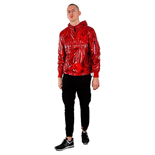 ALPHA INDUSTRIES Glossy Anorak Chaqueta, Speed Red, M para Hombre