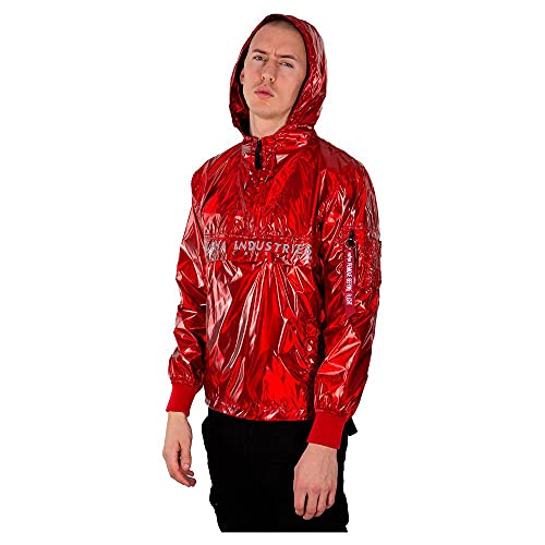 ALPHA INDUSTRIES Glossy Anorak Chaqueta, Speed Red, M para Hombre