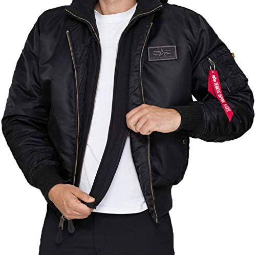 Alpha Industries MA-1 D-Tec Chaqueta, Negro (Black/Black 515), 3XL para Hombre