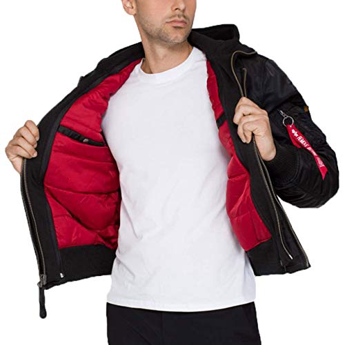 Alpha Industries MA-1 D-Tec Chaqueta, Negro (Black/Black 515), 3XL para Hombre