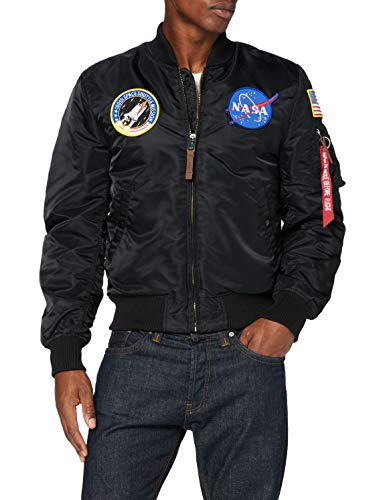 ALPHA INDUSTRIES Ma-1 VF NASA Chaqueta Bomber, Negro, L para Hombre